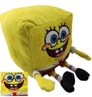 Sponge Bob Schwammkopf Spongebob Kuscheltier XXL 22 cm Plüschtier Stofftier Geschenk für Mädchen Jungen und Kinder (Spongebob Würfel groß 22 cm)