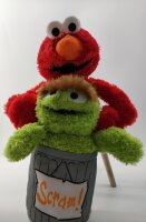 Soma Sesamstrasse Kuscheltier Plüsch Figur 35 cm Plüschtier Stofftier kuschelweich ab den ersten Lebensmonaten geeignet als Geschenk (Oscar in der Mülltonne Grün)