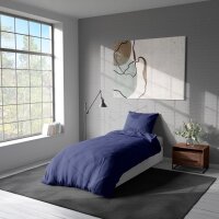 Soma Mikrofaser Bettwäsche 135 x 200 cm Bettbezug 135 cm x 200 cm  Kopfkissenbezug 80 x 80 cm uni navy