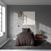 Soma Renforcé Bettwäsche 135 x 200 cm Bettbezug Kopfkissenbezug 80 x 80 cm uni braun
