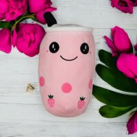 Bubble Tea Plüschtier Boba Kuscheltier Plüschpuppen Weiche XXL 30 cm  Kuscheltier Tee Weiche Puppe Teetasse Kissen Kinderspielzeug Rosa Erbeere