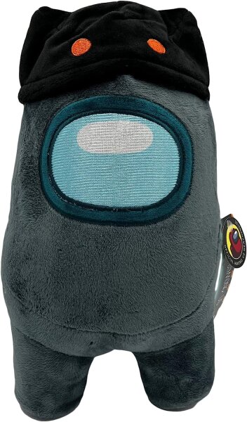 Soma Among Us Plüschtier Among Us Kuscheltier XXL 30 cm Plüschpuppen Weiche Puppe Kissen Kinderspielzeug schwarz Aquarius mit Cap