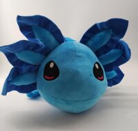 Axolotl Echse Molch Kuscheltier Figur Plüsch Tintenfisch Spiel Puppe XL 32 cm Plüschtier Püsch Wassertier blau