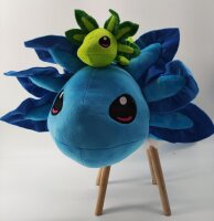 Axolotl Echse Molch Kuscheltier Figur Plüsch Tintenfisch Spiel Puppe XL 32 cm Plüschtier Püsch Wassertier blau
