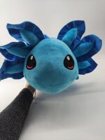 Axolotl Echse Molch Kuscheltier Figur Plüsch Tintenfisch Spiel Puppe XL 32 cm Plüschtier Püsch Wassertier blau