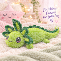 Axolotl Echse Molch Kuscheltier Figur Plüsch Tintenfisch Spiel Puppe XL 40 cm Plüschtier Püsch Wassertier grün