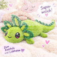 Axolotl Echse Molch Kuscheltier Figur Plüsch Tintenfisch Spiel Puppe XL 40 cm Plüschtier Püsch Wassertier grün