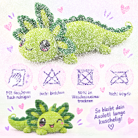 Axolotl Echse Molch Kuscheltier Figur Plüsch Tintenfisch Spiel Puppe XL 40 cm Plüschtier Püsch Wassertier grün