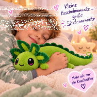 Axolotl Echse Molch Kuscheltier Figur Plüsch Tintenfisch Spiel Puppe XL 68 cm Plüschtier Püsch Wassertier grün