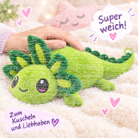 Axolotl Echse Molch Kuscheltier Figur Plüsch Tintenfisch Spiel Puppe XL 68 cm Plüschtier Püsch Wassertier grün