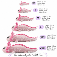 Axolotl Echse Molch Kuscheltier Figur Plüsch Tintenfisch Spiel Puppe XL 68 cm Plüschtier Püsch Wassertier rosa pink