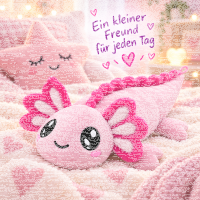Axolotl Echse Molch Kuscheltier Figur Plüsch Tintenfisch Spiel Puppe XL 68 cm Plüschtier Püsch Wassertier rosa pink