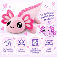 Axolotl Echse Molch Kuscheltier Figur Plüsch Tintenfisch Spiel Puppe XL 68 cm Plüschtier Püsch Wassertier rosa pink