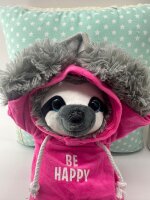 Faultier Kuscheltier XXL 50 cm Faultier Plüschtier Anime Kawaii Plush Stofftier Cute Plushies Plüschtiere Plushie Halloween Weihnachten Geschenke für Kinder (Faultier grau Be Happy pink)