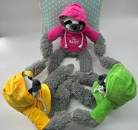 Faultier Kuscheltier XXL 50 cm Faultier Plüschtier Anime Kawaii Plush Stofftier Cute Plushies Plüschtiere Plushie Halloween Weihnachten Geschenke für Kinder (Faultier grau Be Happy pink)
