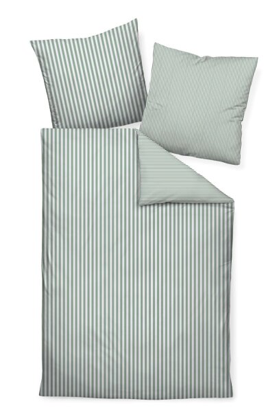 Janine Mako-Satin Bettwäsche 155x200,80x80 2 teilig  modernclassic 3912-46-510 salbeigrün
