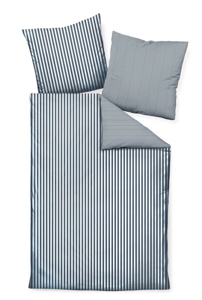 Janine Mako-Satin Bettwäsche 155x200,80x80 2 teilig  modernclassic 3912-72-510 atlantik