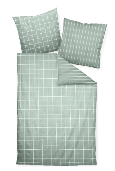 Janine Mako-Satin Bettwäsche 155x200,80x80 2 teilig  modernclassic 39025-46-510 salbeigrün