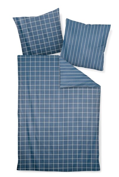 Janine Mako-Satin Bettwäsche 155X220,80x80 2 teilig  modernclassic 39025-72-512 atlantik