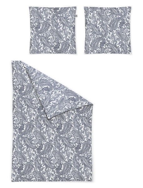 Irisette Mako-Satin Bettwäsche Set Florenz 8447 blau 140 x 200 cm + 1 Kissenbezug 90x70 cm