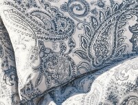 Irisette Mako-Satin Bettwäsche Set Florenz 8447 blau 140 x 200 cm + 1 Kissenbezug 90x70 cm