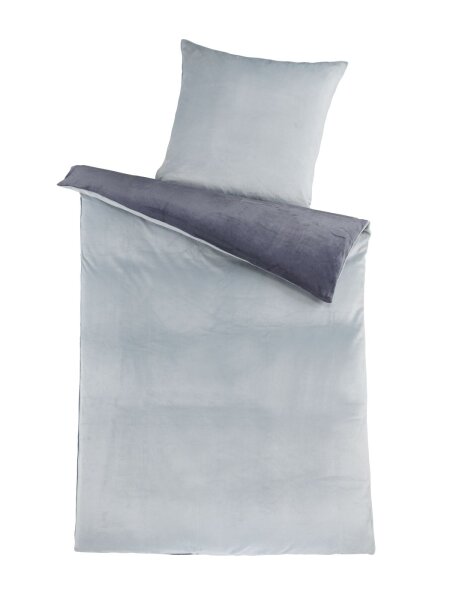 Optidream Mikrofaser Bettwäsche 135 x 200 cm Bettbezug Kopfkissenbezug 80 x 80 cm Anthrazit Silber grau