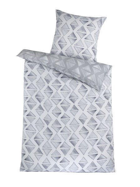 Optidream Mikrofaser Bettwäsche 135 x 200 cm Bettbezug Kopfkissenbezug 80 x 80 cm Jonas-Wende weiß