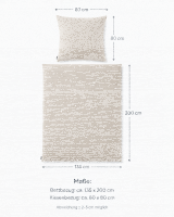 Soma Musselin Bettwäsche 135 x 200 cm Bettbezug Kopfkissenbezug 80 x 80 cm Natur natur