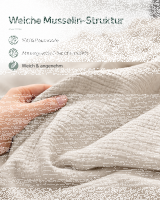 Soma Musselin Bettwäsche 135 x 200 cm Bettbezug Kopfkissenbezug 80 x 80 cm Natur natur