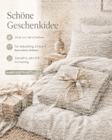 Soma Musselin Bettwäsche 135 x 200 cm Bettbezug Kopfkissenbezug 80 x 80 cm Natur natur
