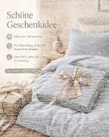 Soma Musselin Bettwäsche 135 x 200 cm Bettbezug Kopfkissenbezug 80 x 80 cm silber grau