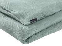 Soma Harmony Musselin Bettwäsche 135 x 200 cm + 80 x 80 cm Matcha Grün aus 100 % Baumwolle