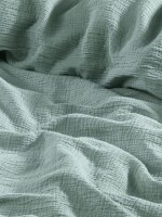 Soma Harmony Musselin Bettwäsche 135 x 200 cm + 80 x 80 cm Matcha Grün aus 100 % Baumwolle