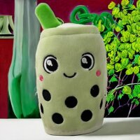 Bubble Tea Plüschtier Boba Kuscheltier Schlüsselanhänger Plüschpuppen Weiche Kuscheltier Tee Weiche Puppe Teetasse Kissen Kinderspielzeug (grün, 11 cm)