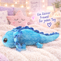 Axolotl Echse Molch Kuscheltier Figur Plüsch Tintenfisch Spiel Puppe XL 140 cm Plüschtier Püsch Wassertier Axolotl blau, 140 cm