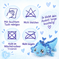 Axolotl Echse Molch Kuscheltier Figur Plüsch Tintenfisch Spiel Puppe XL 140 cm Plüschtier Püsch Wassertier Axolotl blau, 140 cm
