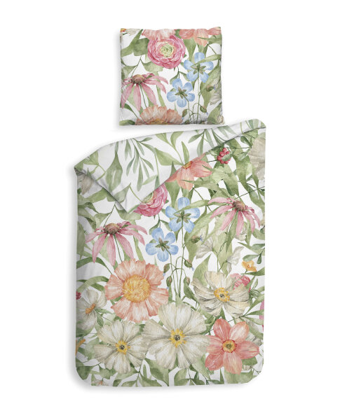 Heckett and Lane Perkal Svea Bettwäsche 135 Multi Flowers Multi 1 Bettbezug 135x200cm + 1 Kissenbezug 80x80cm