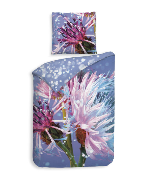 Heckett and Lane Mako Satin Cooper Bettwäsche 155 Lilac Flowers Lilac 1 Bettbezug 155x220cm + 1 Kissenbezug 80x80cm
