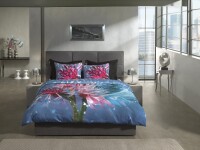 Heckett and Lane Mako Satin Cooper Bettwäsche 155 Lilac Flowers Lilac 1 Bettbezug 155x220cm + 1 Kissenbezug 80x80cm