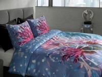 Heckett and Lane Mako Satin Cooper Bettwäsche 155 Lilac Flowers Lilac 1 Bettbezug 155x220cm + 1 Kissenbezug 80x80cm