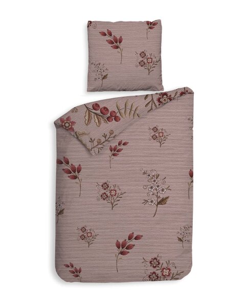 Heckettlane Baumwoll Kodi Bettwäsche 155 Red 1 Bettbezug 155x220cm with 1 Kissenbezug 80x80cm