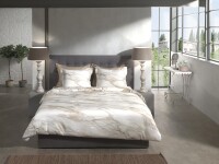 Heckett and Lane Mako Satin Fabiola Bettwäsche 135 Off-White Flowers Off-white 1 Bettbezug 135x200cm + 1 Kissenbezug 80x80cm
