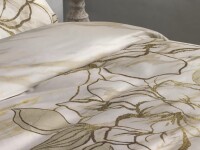 Heckett and Lane Mako Satin Fabiola Bettwäsche 135 Off-White Flowers Off-white 1 Bettbezug 135x200cm + 1 Kissenbezug 80x80cm