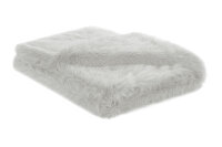 Heckett and Lane  Perle Plaid 140x200 Silver Grey Fur...
