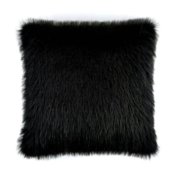Heckett and Lane  Perle Pillow 48X48 Black is Black Fur Black-is-Black