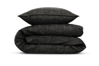 Zo!Home  Lino Bettwäsche 200 Midnight Black Uni Midnight-Black 1 Bettbezug 200x200cm + 2 Kissenbezug 80x80cm
