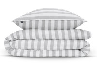 Zo!Home  Banda di Lino Bettwäsche 155 Dove Grey Striped Dove-Grey 1 Bettbezug 155x220cm + 1 Kissenbezug 80x80cm