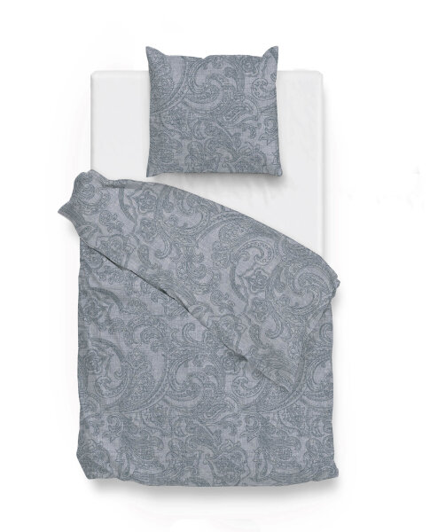 Zo!Home  Paisley di Lino Bettwäsche 155 Denim Abstract Denim 1 Bettbezug 155x220cm + 1 Kissenbezug 80x80cm