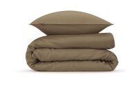 Zo!Home Mako Satin Satinado Bettwäsche 135 Real Taupe Uni Real-Taupe 1 Bettbezug 135x200cm + 1 Kissenbezug 80x80cm