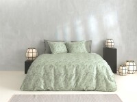Zo!Home Mako Satin Fiori di Satinado Bettwäsche 200 Foam Green  Foam-Green 1 Bettbezug 200x200cm + 2 Kissenbezug 80x80cm